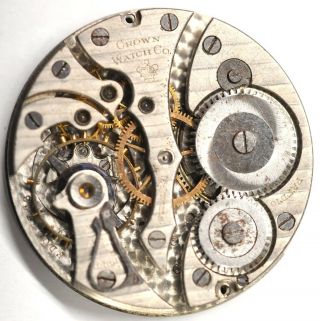 Vintage Crown Pocket Watch Movement Art Deco Parts/repairs P442