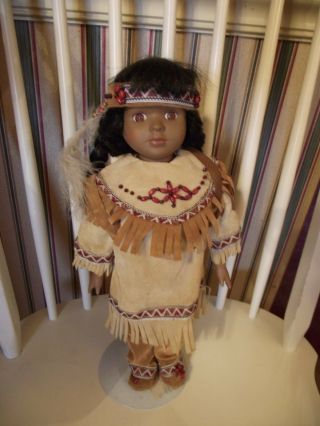Vintage Skookum Native American Indian Doll With Papoose 15.  5” Tall.