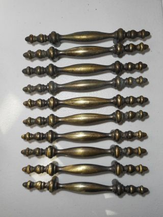 10 Vintage Amerock Brass Carriage House Cabinet Drawer Pulls 5 - 7/8 "