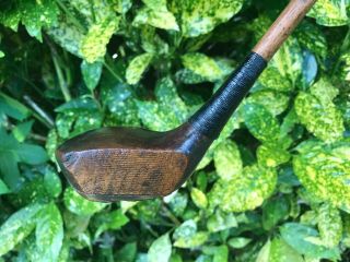Antique Tom Walker Hickory Shafted Driver In Playable (d0)