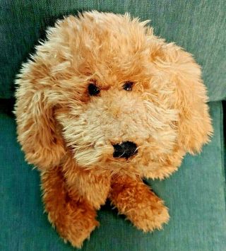 Russ Fluppy Dog Puppy Brown Tan Curly Vintage Plush Goldendoodle Stuffed Toy