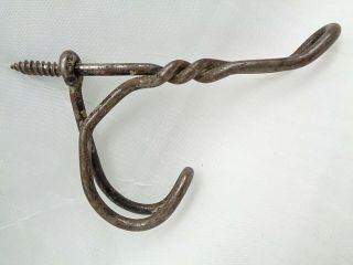 Vintage Antique Twisted Wire Coat Hanger Hook