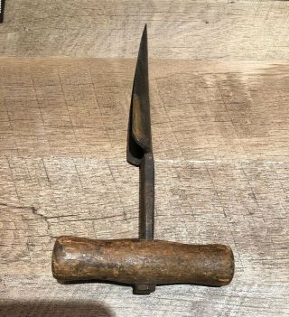 Vintage Antique Wooden Handle Planting Dibble Bulb Planter Gardening Weed Tool