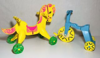 Vintage Mattel Toy Horse And Trike For Tippie Toes Doll - 1967 -