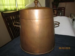 Vintage Large Heavy Copper Pot W/ Lid 17 1/2 X 14 Inches