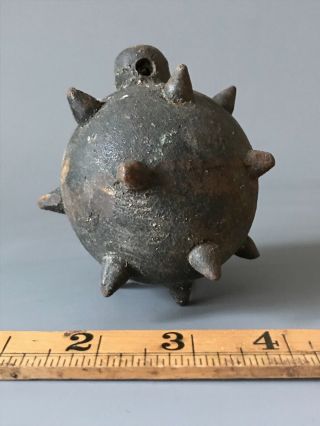 Antique Solid Cast Iron Morning Star Mace Ball / Medieval