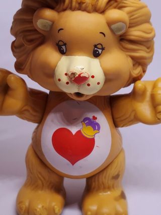 Vintage Care Bears Cousin Poseable Figure Brave Heart Lion 1985 Kenner 5
