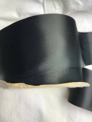 100 yard 3 1/8 wide roll black rayon trim vintage Double faced satin ribbon 2
