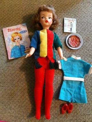 Vintage 60’s Ideal Tammy Doll Pizza Party High Color 12” With Accessories