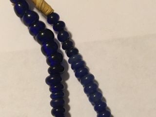 Antique Russian Blue Venetian Round Glass Trade Beads - Approximately 175 6