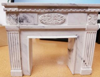 Vintage Lawbre Faux Marble Fireplace / Craft / Dollhouse / Miniature 4