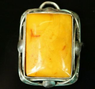 Natural Old Antique 7.  8 G Butterscotch Egg Yolk Baltic Amber Stone Pendant B828