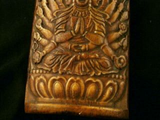 Pure Chinese Bone Hand Carved Thousand - Hand Bodhisattva Pendant S138 3