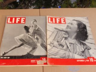 2 Vintage Life Magazines Rosiland Russel 1939 The Lindy Hop 1943 Vg Cond.