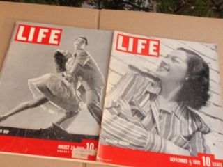 2 VINTAGE LIFE MAGAZINES ROSILAND RUSSEL 1939 THE LINDY HOP 1943 VG COND. 3