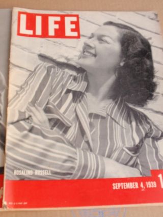 2 VINTAGE LIFE MAGAZINES ROSILAND RUSSEL 1939 THE LINDY HOP 1943 VG COND. 4