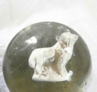 Antique German 1 - 11/16 Inch Sulfide Marble W Standing Dog
