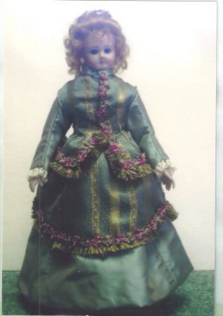 11 " Antique French Fashion Lady Doll Dress W/over - Skirt Basque/jacket Pattern