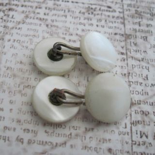 Vintage Antique Mother Of Pearl Cufflinks Sleeve Buttons