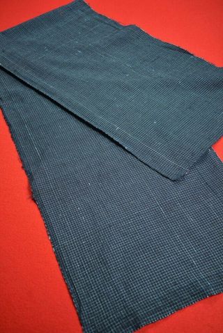 Ah50/100 Vintage Japanese Fabric Cotton/silk Antique Boro Indigo Blue Shima 59 "
