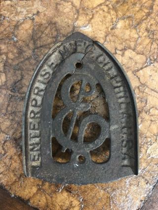 Vintage Enterprise Mfg Co Cast Iron Iron Rest Phila Usa