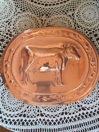 Vintage Copper Plated Tin Cow Mold