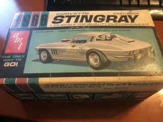 Amt 1966 Chevy Corvette Stingray Model Car Kit Empty Box