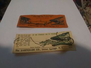 Vintage The U - Ketch - Em Fishing Hooks Union Springs Ny With Package