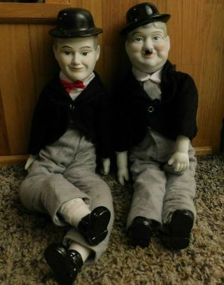 Vintage Laurel & Hardy 22 " Dolls Porcelain