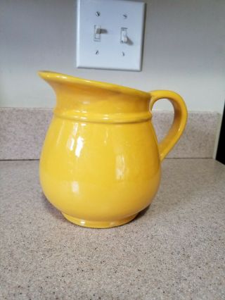Antique Yellow Pitcher Made In Italy