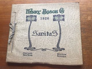 1926 Antique Henry Bosch Sanitas Wallpaper Sample Book - Wall Decor And Borders