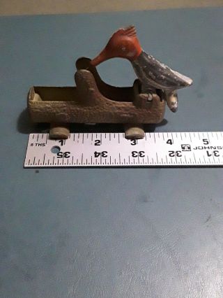 Antique Wood Pecker Tooth Pick Holder