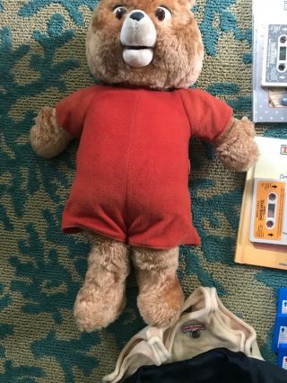 Vintage Teddy Ruxpin 1985 with 11 Books & Tapes,  Tux,  Bedtime Blanket & Pillow 2