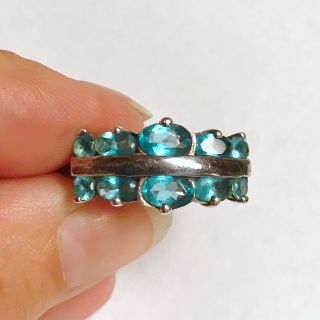 Vintage Sterling Silver And Blue Topaz Ring Size 9