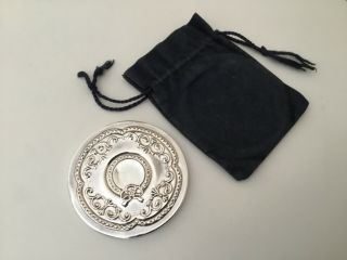 Sterling Silver,  Circular 3” Handbag Mirror,  Carr’s Of Sheffield Hallmarked 2000