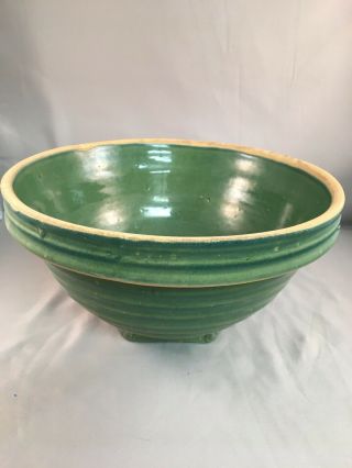 Antique Primitive Stoneware Pottery Dough Bowl Or Mixing Bowl