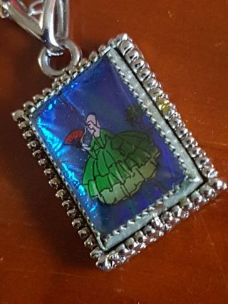 Antique Butterfly Wing Crinoline Lady 925 Silver Pendant And Chain 4