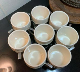 8 Kirk Stieff Pewter Mugs w/ Ceramic Inserts Westinghouse Logo Made in USA 2