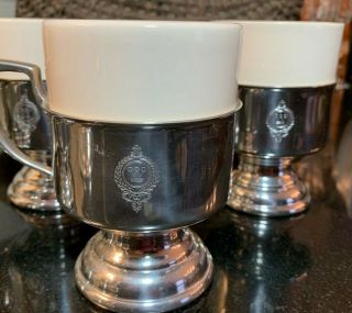 8 Kirk Stieff Pewter Mugs w/ Ceramic Inserts Westinghouse Logo Made in USA 6