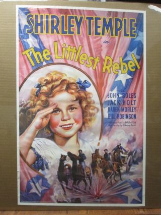 Vintage 1999 Shirley Temple The Littlest Rebel Reprint Poster Movie 12819