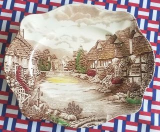 Antique English Johnson Brothers Old English Countryside 12 " Serving Platter
