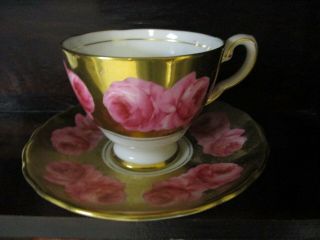 Vintage Royal Chelsea Bone China Teacup & Saucer Rose Cabbage