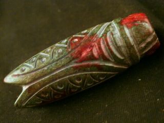 Good Quality Chinese Old Jade Hand Carved Cicada Cong Pendant I215