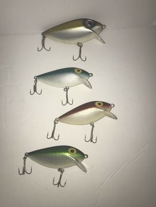 Vintage Set Of 4 Thin Fins Silver Shad