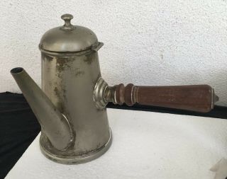 Vintage Coffee/chocolate Brass Plated Pot With Hooden Handle Over 100 Years Old