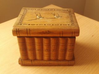 Vintage Sorrento Wooden Jewellery Trinket Box With Secret Compartments With Key.