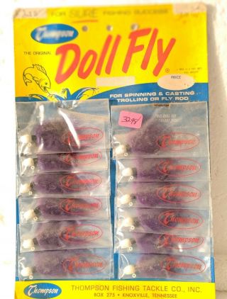 Dealer Card Vintage 12 Thompson Doll Fly Fishing Lures