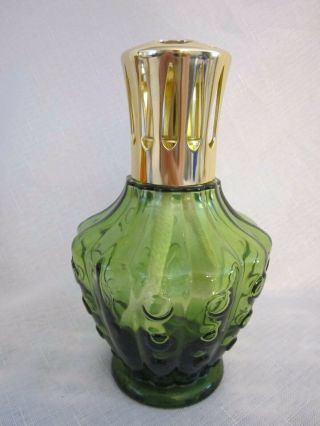 Vintage Lampe Berger Oil Lamp,  Made In France,  6.  5 ",  Lovely Design,  Green Glass