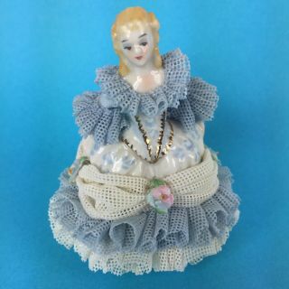 Vintage Mz Irish Dresden Alberta Rose Porcelain Lace Figurine Vintage