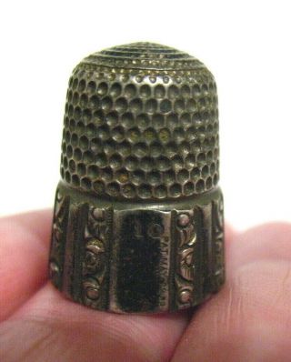 Antique Sterling Silver Thimble Size 10 Dated 1889 5.  6 Grams 14